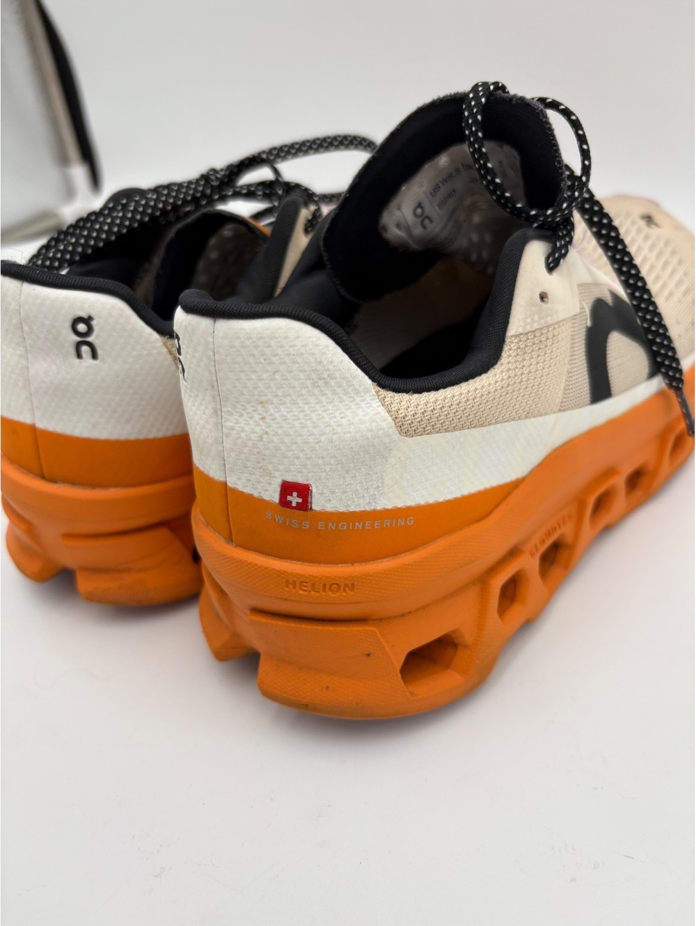 On Cloud Cloud Monster Woman’s 8.5 Running Shoes in White and Orange Sneakers - Picture 6 of 9